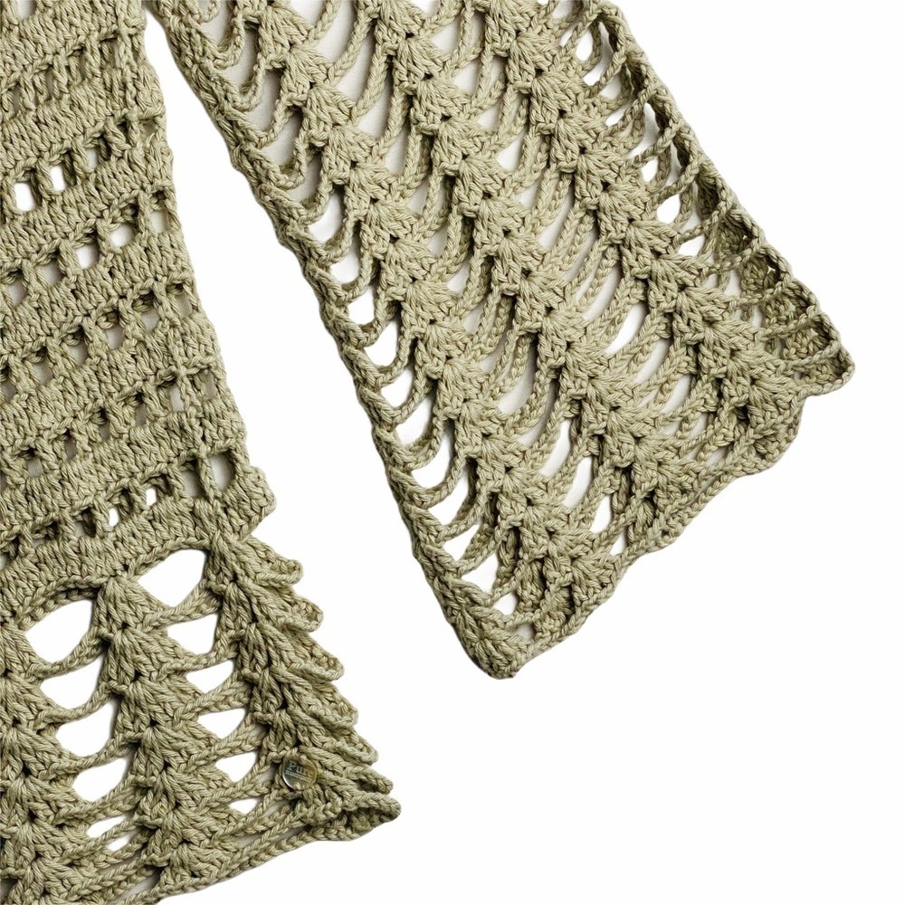 PURE HANDKNIT 100% Cotton Crochet Sweater M/L - Picture 3 of 6